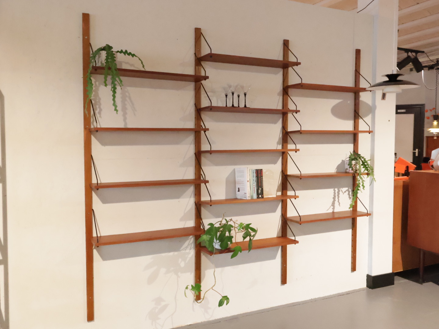 Vintage wandsysteem / planken / teak / modulair