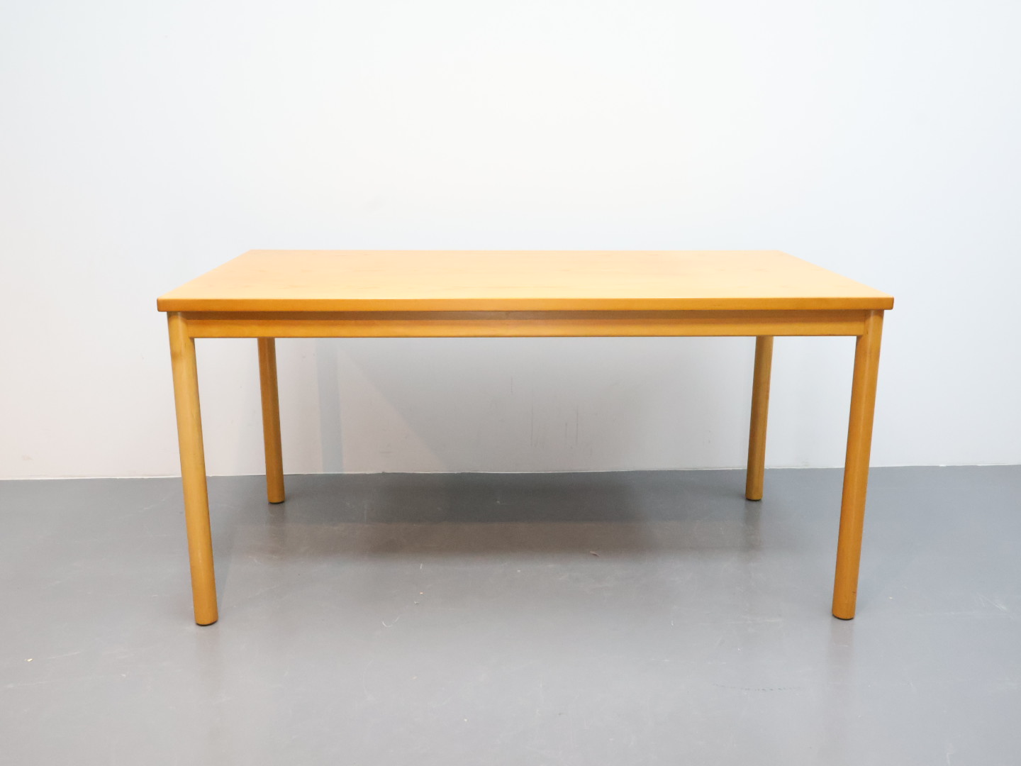 Vintage eettafel / hout / geel rechthoek / Kusch en Co