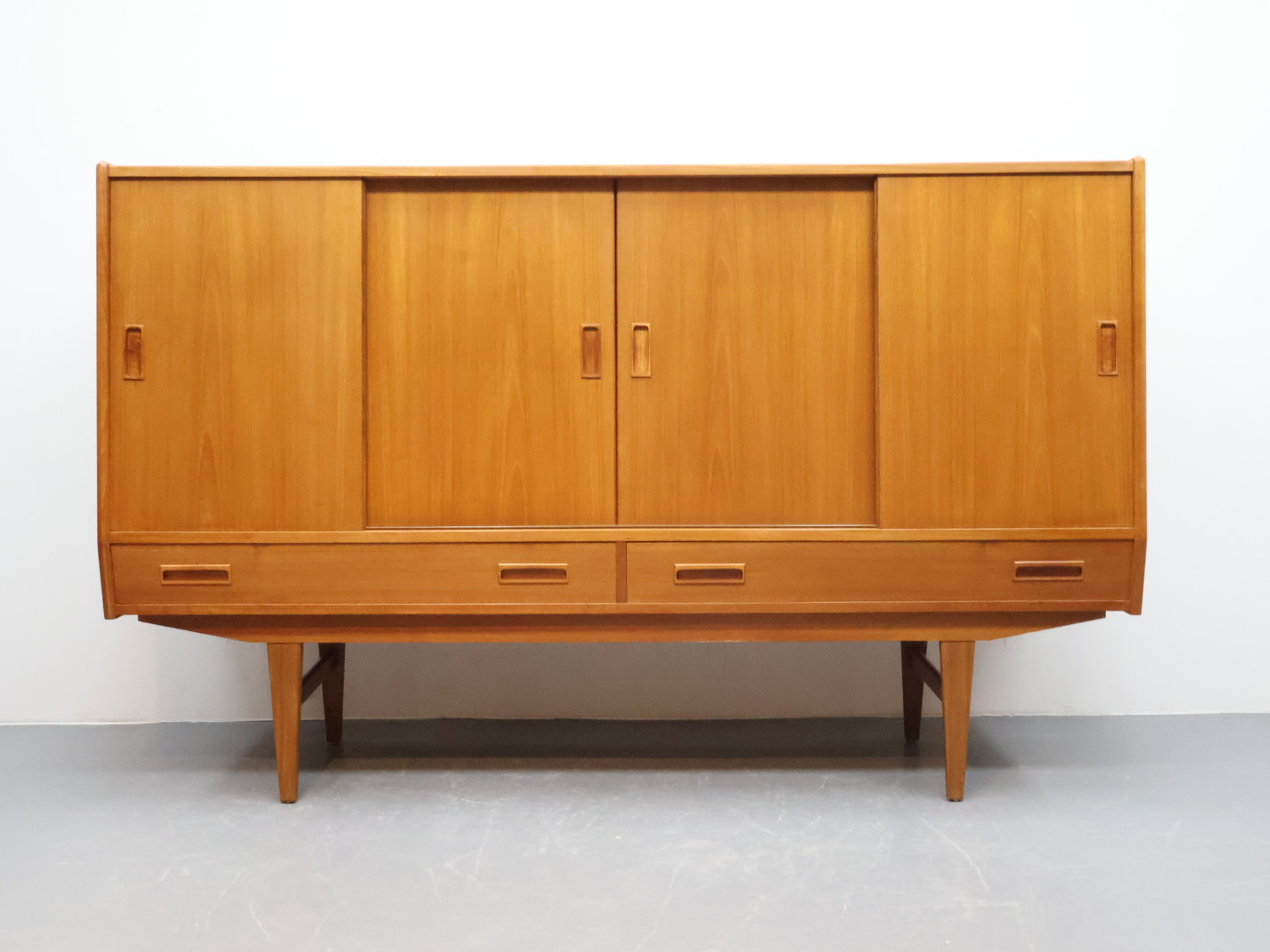 Vintage wandmeubel / schuifdeur lades / teak / Westergaard møbelfabrik