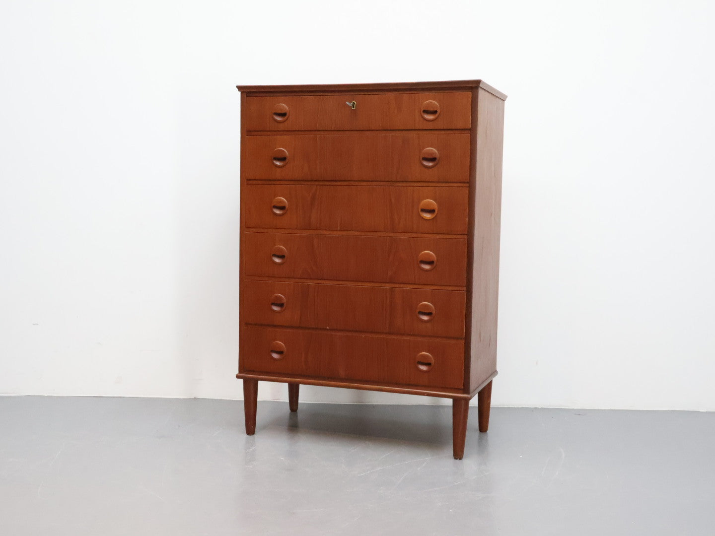 Deense ladekast | Teak | 6 lades | Vintage